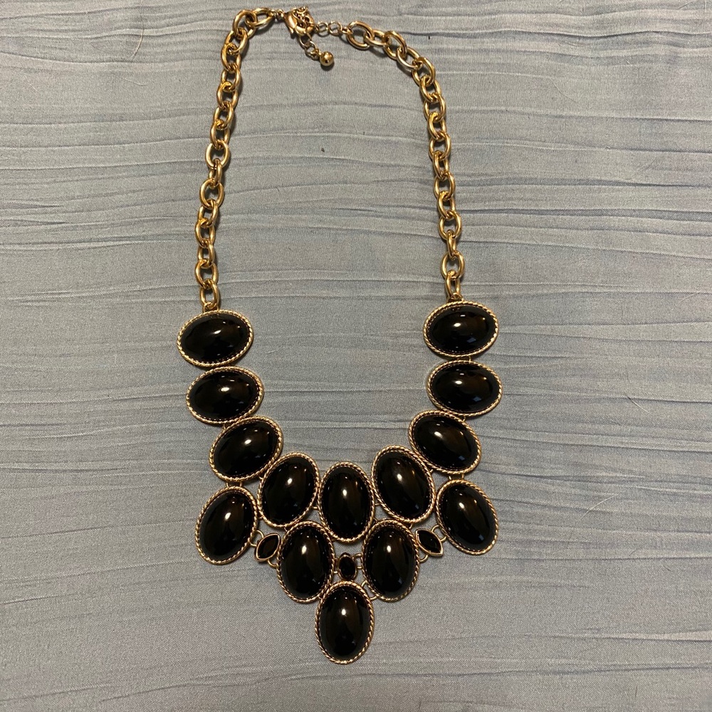 Black and Gold Statement Necklace